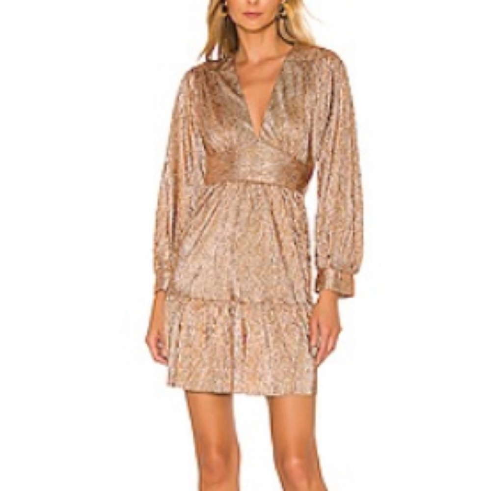 Stunning mini dress in a bronze shine